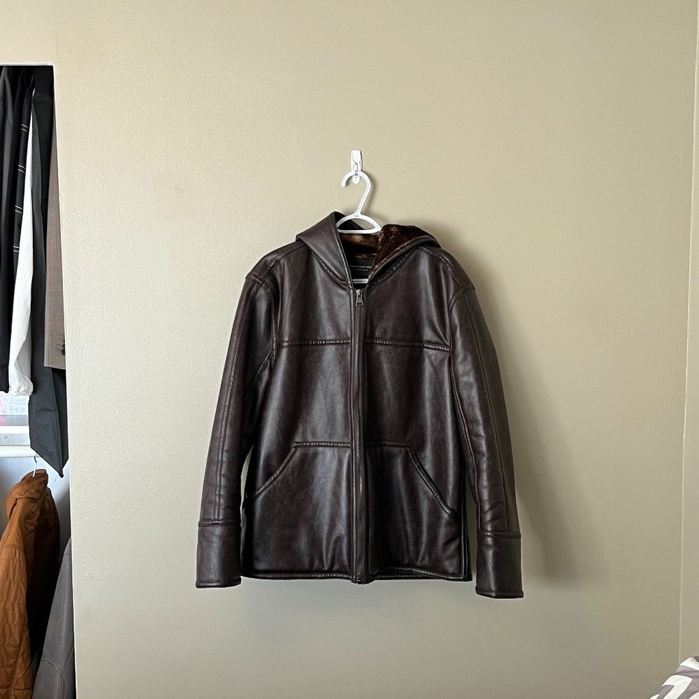 Marc New York Leather Hoodie